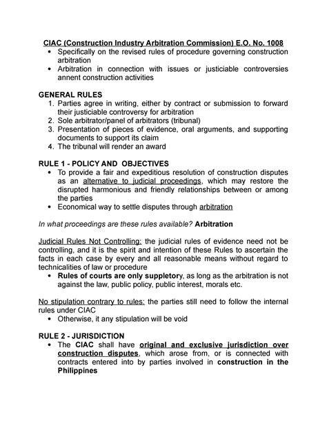construction industry arbitration commission|ciac rules.